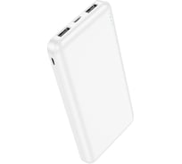 Внешний аккумулятор для телефона URM Powerbank (повербанк) 10000 mAh, HOCO J100, с разъемами USBx2, microUSB, USB Type-C, белый D01683