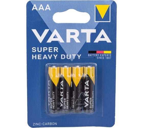 Батарейка Varta SUPERLIFE R03 AAA BL4 Heavy Duty 1.5V (2003) 02003101414