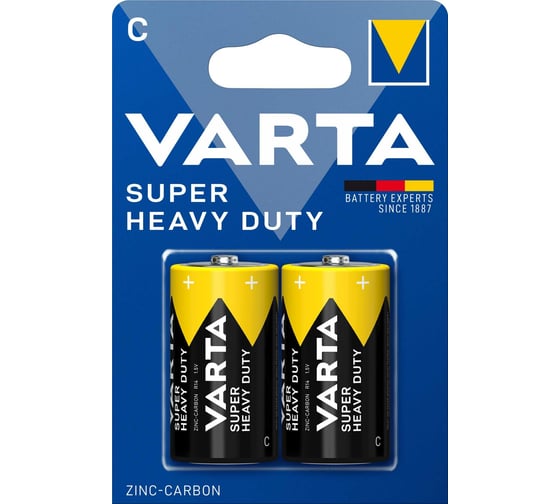 Батарейка Varta SUPERLIFE R14 C BL2 Heavy Duty 1.5V (2014) 02014101412