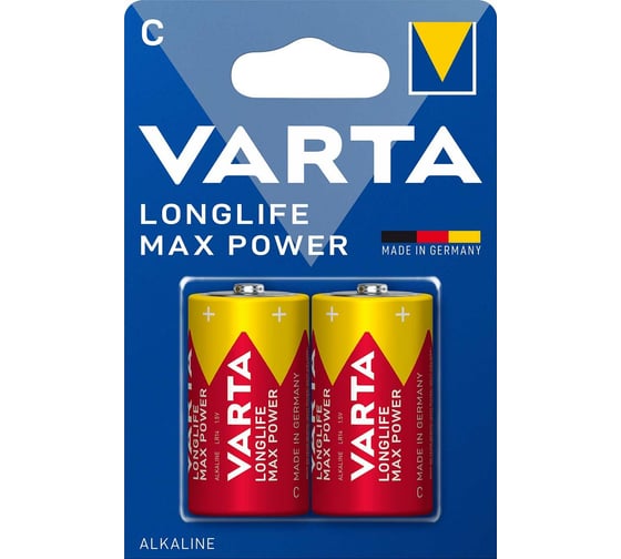 Батарейка Varta LONGLIFE MAX POWER (MAX TECH) LR14 C BL2 Alkaline 1.5V 04714101402 1