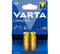 Батарейка Varta LONGLIFE LR6 AA BL2 Alkaline 1.5V (4106) 04106101412