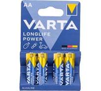 Батарейка Varta LONGLIFE POWER (HIGH ENERGY) LR6 AA BL4 Alkaline 1.5V (4906) 04906121414