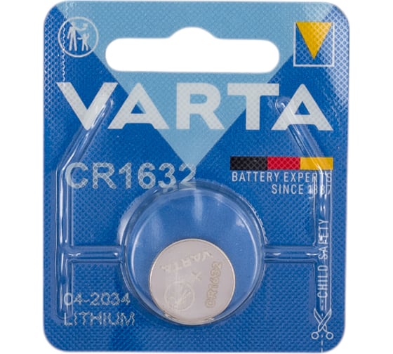 Батарейка Varta ELECTRONICS CR1632 BL1 Lithium 3V (6632) 06632101401