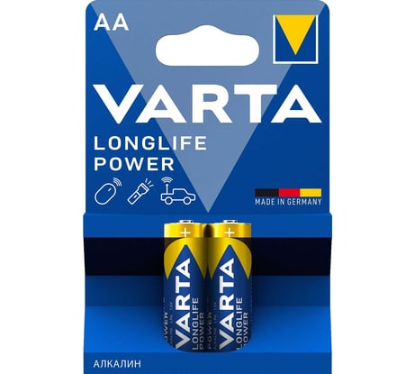 Батарейка Varta LONGLIFE POWER (HIGH ENERGY) LR6 AA BL2 Alkaline 1.5V (4906) 04906121412