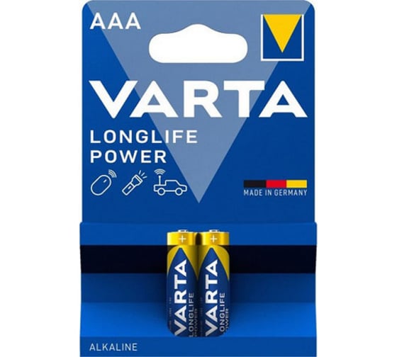 Батарейка Varta LONGLIFE POWER (HIGH ENERGY) LR03 AAA BL2 Alkaline 1.5V 04903121412 1