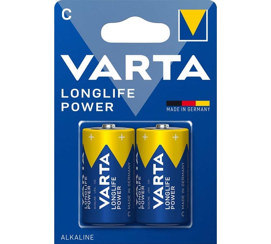 Батарейка Varta LONGLIFE POWER (HIGH ENERGY) LR14 C BL2 Alkaline 1.5V (4914) 04914121412