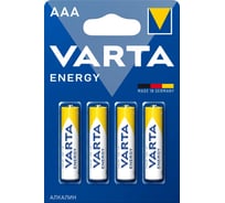 Батарейка Varta ENERGY LR03 AAA BL4 Alkaline 1.5V (4103) 04103213414 25775193