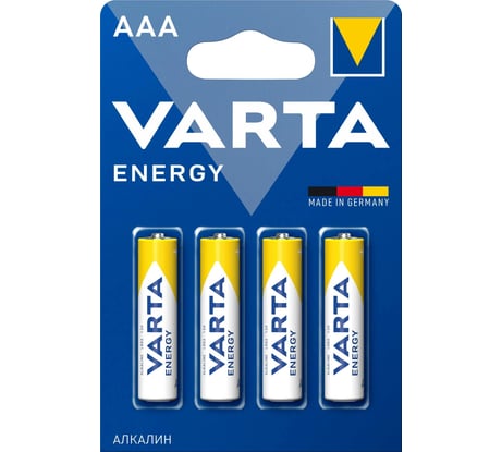 Батарейка Varta ENERGY LR03 AAA BL4 Alkaline 1.5V (4103) 04103213414