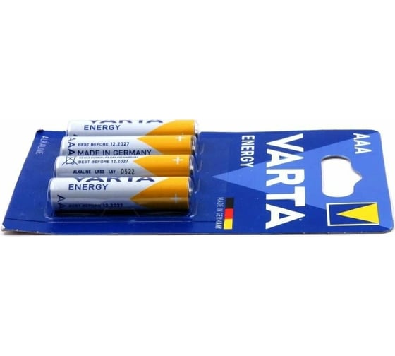 Батарейка Varta ENERGY LR03 AAA BL4 Alkaline 1.5V (4103) 04103213414