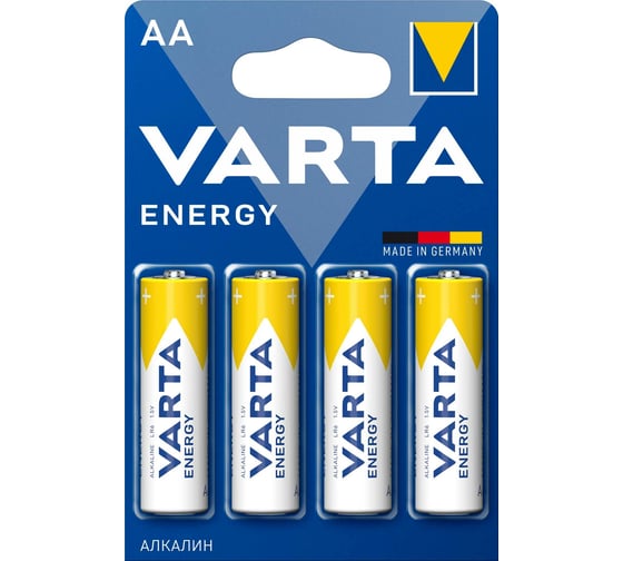 Батарейка Varta ENERGY LR6 AA BL4 Alkaline 1.5V (4106) 04106213414