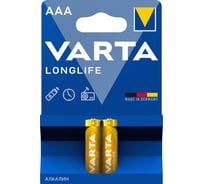 Батарейка Varta LONGLIFE LR03 AAA BL2 Alkaline 1.5V (4103) 4103101412 RPL00768