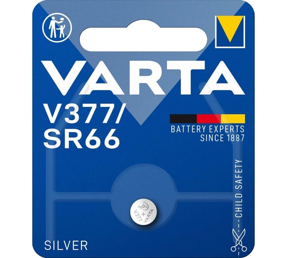 Батарейка Varta 377 (SR626SW) BL1 Silver Oxide 1.55V 00377101111 1