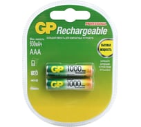Аккумуляторная батарейка NiMH, 1000мАч, 2шт GP 100AAAHC-2DECRC2/100AAAHC-BL2/100AAAHC-U2