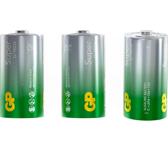Батарейки GP C / LR14 алкалиновые щелочные Super Alkaline, набор 2 шт (14AA21-BC2) 15497419