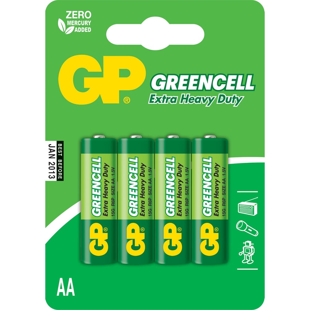  пальчиковая Greencell R6 4шт GP 15G-BC4/15G-2CR4 - выгодная .