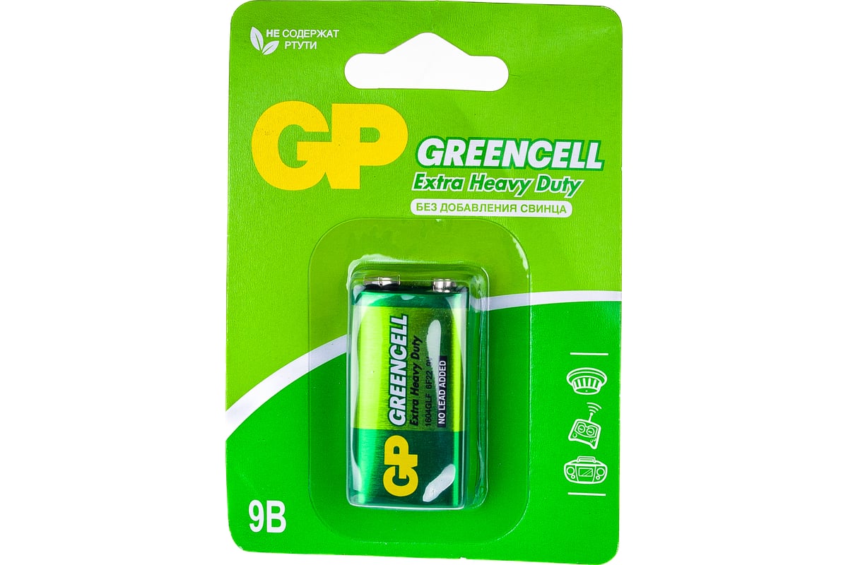 Батарейка Крона Greencell 6f22 1шт Gp 1604g Bc11604g Cr1 выгодная