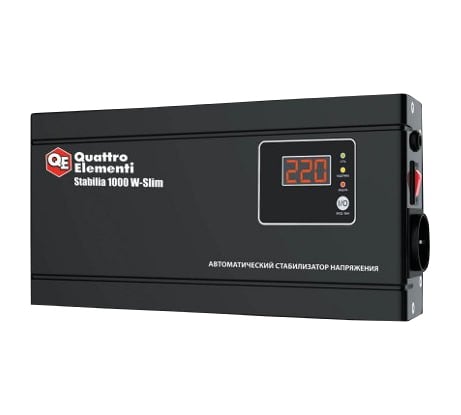 Настенный стабилизатор напряжения QUATTRO ELEMENTI Stabilia 1000 W-Slim 772-562