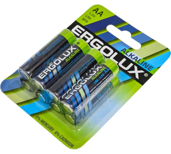Батарейка Ergolux Alkaline BL8 LR6 (LR6 BP8, 1.5В) 14815