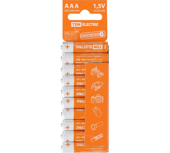 Элемент питания TDM lr03 aaa alkaline 1,5v sc-10 SQ1702-0057