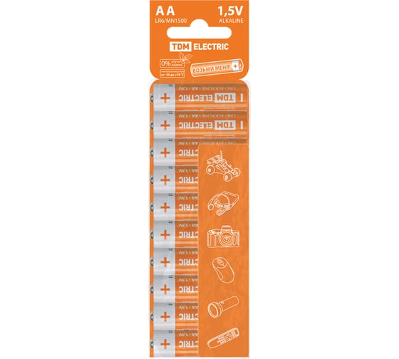 Элемент питания TDM lr6 АА alkaline 1,5v sc-10 SQ1702-0058 1