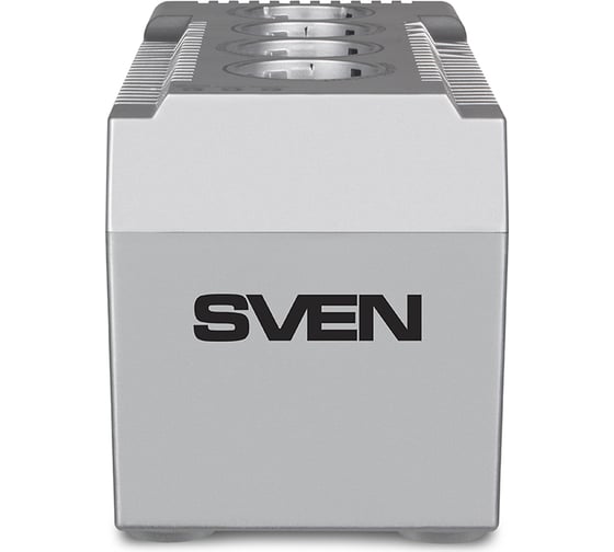 Стабилизатор SVEN VR-F1000 (≤320Вт, Вх.184-285V,4 × CEE7/4 (2*AVR, 2*сетевой фильтр) серебро SV-018818