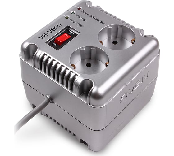 Стабилизатор SVEN VR-V 600 (200Вт,Входное 184-285В, 2*CEE7/4 розеток) SV-015336 1