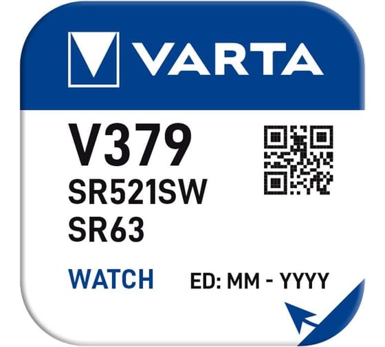 Батарейка Varta 379 (SR521SW) BL1 Silver Oxide 1.55V 00379101111