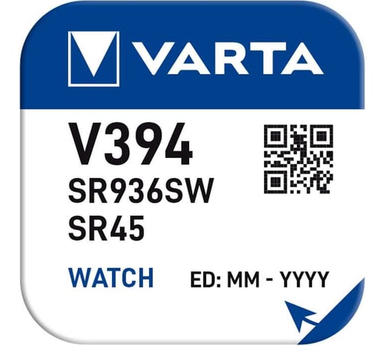 Батарейка Varta 394 (SR936SW) BL1 Silver Oxide 1.55V 00394101111