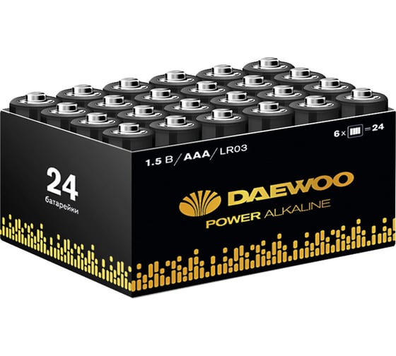 Батарейка Алкалиновый элемент питания DAEWOO AAA/LR03 1.5В Power Alkaline Pack-24 (уп.24шт) 5042117