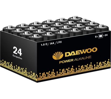 Батарейка Алкалиновый элемент питания DAEWOO AA/LR6 1.5В Power Alkaline Pack-24 (уп.24шт) 5042087