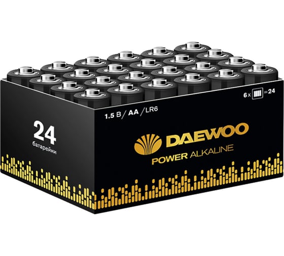 Батарейка Алкалиновый элемент питания DAEWOO AA/LR6 1.5В Power Alkaline Pack-24 (уп.24шт) 5042087