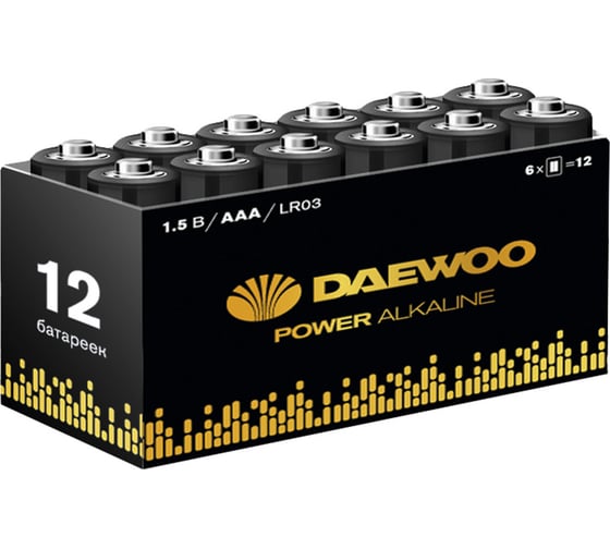 Батарейка Алкалиновый элемент питания DAEWOO AAA/LR03 1.5В Power Alkaline Pack-12 (уп.12шт) 5042100