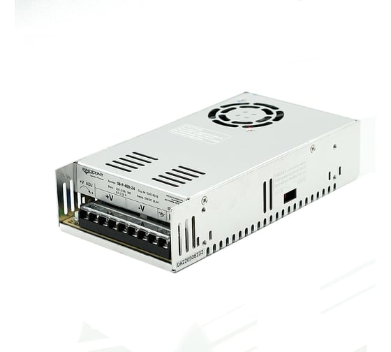 Блок питания INNOCONT -10 +50С, IP20, вход: 220VAC, 4.5А, выход: 400W, 24VDC, 16.5A, типы защиты: КЗ, перегрузка, перенапряжение SB-P-400-24
