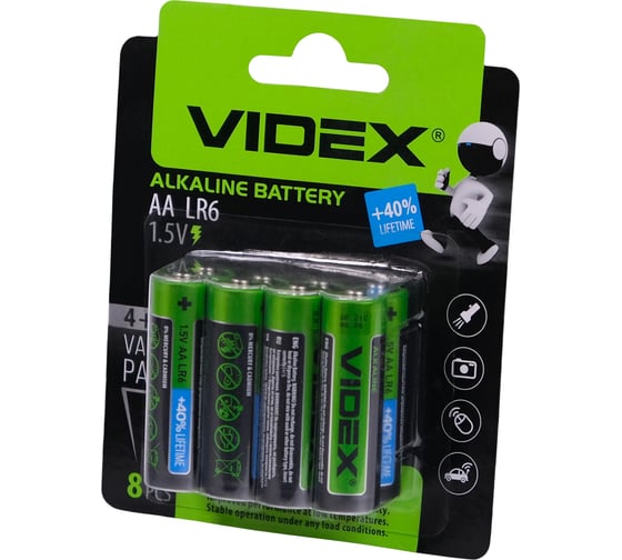 Элементы питания lr6/aa 8 blister card Videx VID-LR6-8BC 1