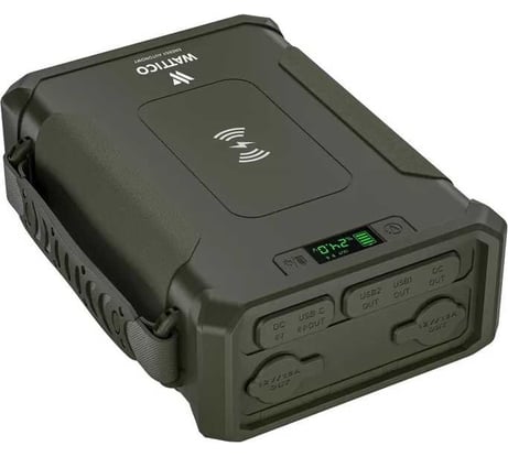 Внешний аккумулятор с авторозеткой WATTICO Huntsman 96000mah, фонарь, защита от брызг, lifepo4 300 00-00000080