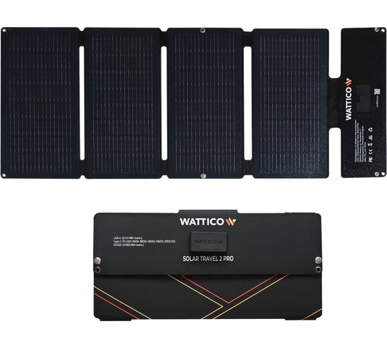Портативная солнечная панель WATTICO 60 Ватт USB, USB Type-C, DC5521 00-00000010