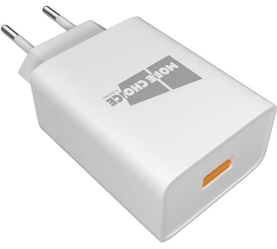 СЗУ More Choice 1USB 3.0A QC3.0 для Type-C быстрая зарядка NC52QCa White 1