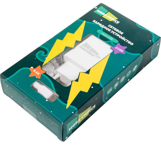 СЗУ More Choice 2USB 2.1A для micro USB NC24m White