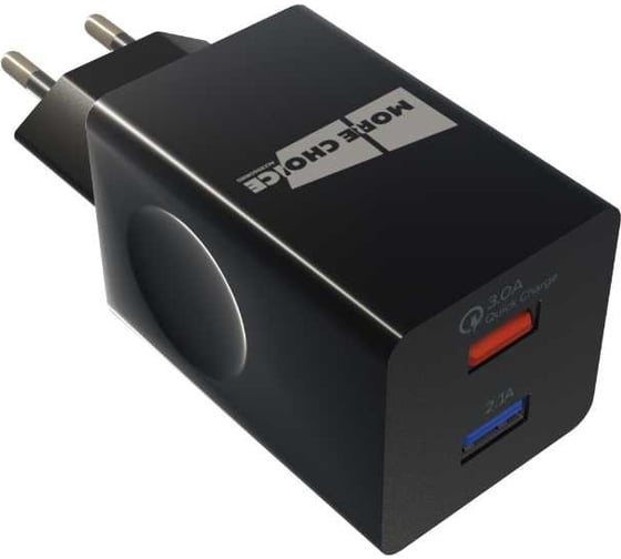 СЗУ More Choice Smart 2USB 3.0A QC3.0 быстрая зарядка для micro USB NC55QCm Black