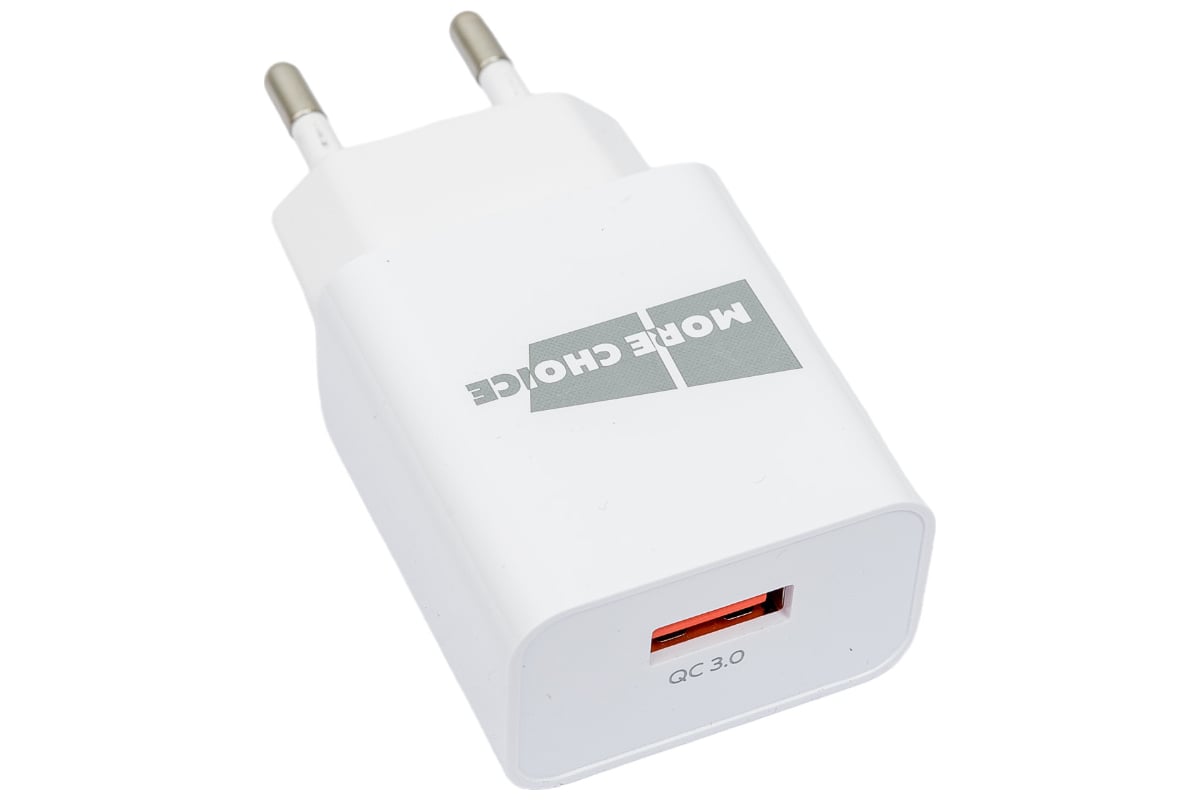 Сетевое зарядное устройство More choice 1USB 3.0A QC3.0 NC52QC (White)