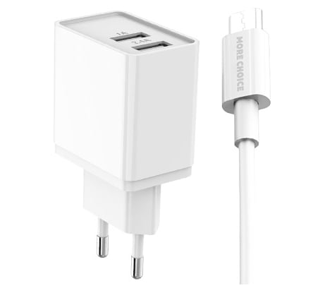СЗУ More Choice 2USB 2.4A для Lightning 8-pin NC44i White