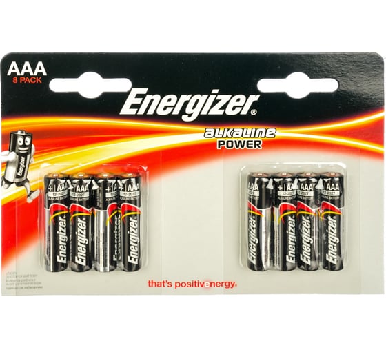 Щелочная батарейка LR03 AAA POWER 1.5В бл/8 ENERGIZER 7638900410662