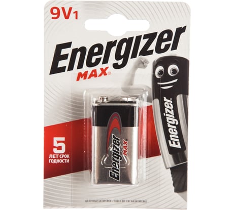 Щелочная батарейка Energizer 6LR61 MAX 9В бл/1 7638900410297