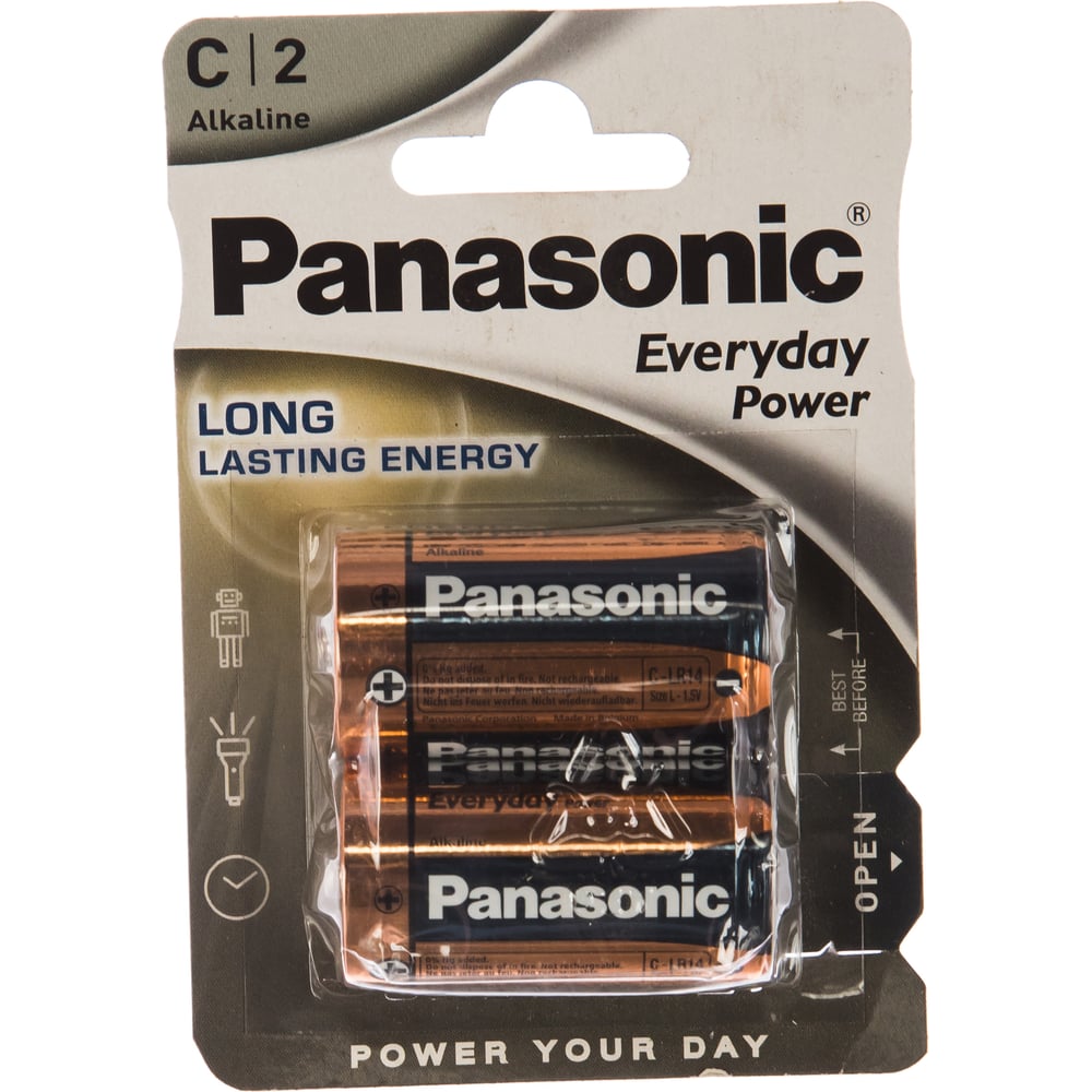 Щелочная батарейка LR14 C Everyday Power 1.5В бл/2 Panasonic ...