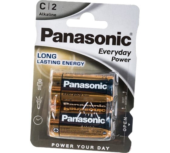Щелочная батарейка LR14 C Everyday Power 1.5В бл/2 Panasonic 5410853024682