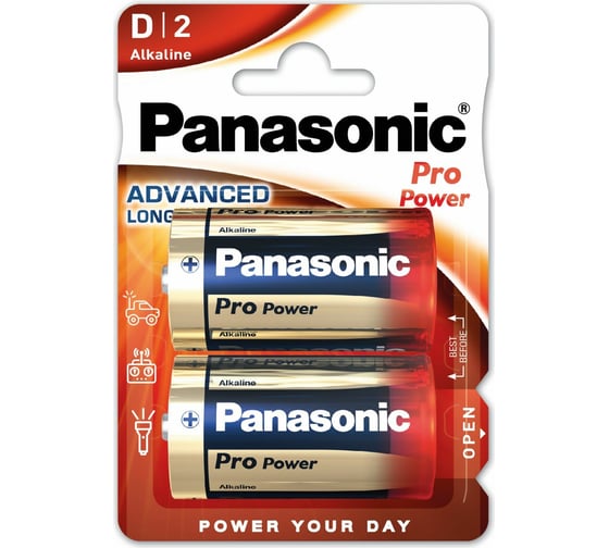 Щелочная батарейка LR20 D Pro Power 1.5В бл/2 Panasonic 5410853024149