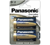 Щелочная батарейка LR20 D Everyday Power Standard 1.5В бл/2 Panasonic 5410853024668