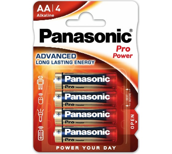 Щелочная батарейка LR6 AA Pro Power 1.5В бл/4 Panasonic 5410853024217 1