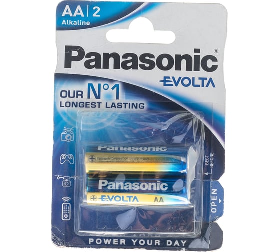 Щелочная батарейка LR6 AA Evolta 1.5В бл/2 Panasonic 5410853044758 1