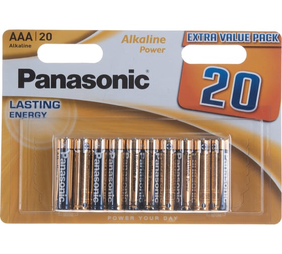 Щелочная батарейка LR03 AAA Alkaline Power 1.5В бл/20 широкий Panasonic 5410853043157 1